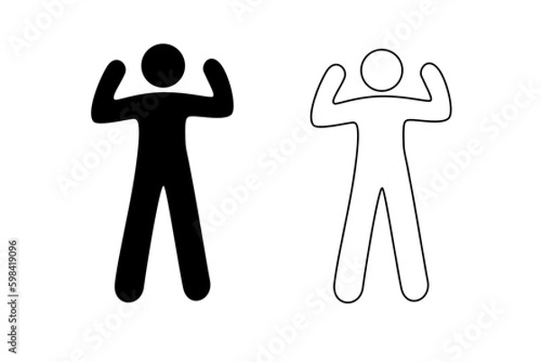 Obraz People flexing biceps