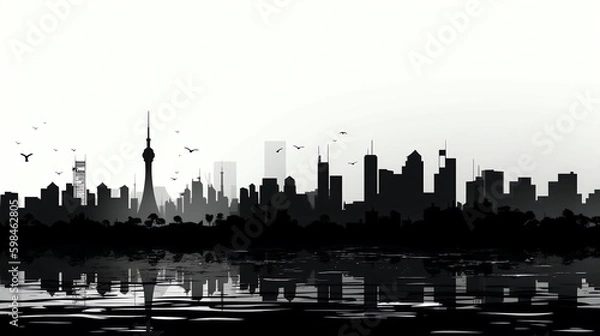Fototapeta Mumbai city isolated vector illustration on white background for logo, graphic design, advertising, and marketing. generative ai