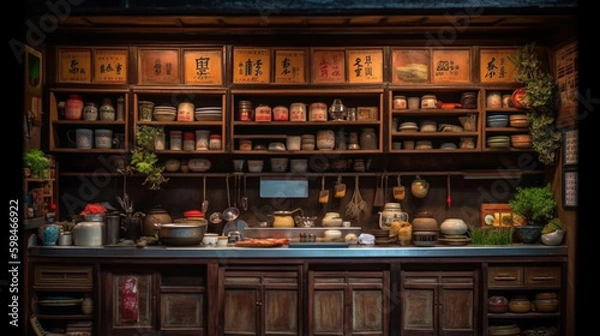 Obraz Chinese kitchen. Generative AI