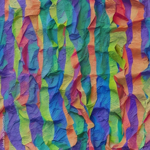 Obraz Colorful and warped crepe paper,2048x2048px 
