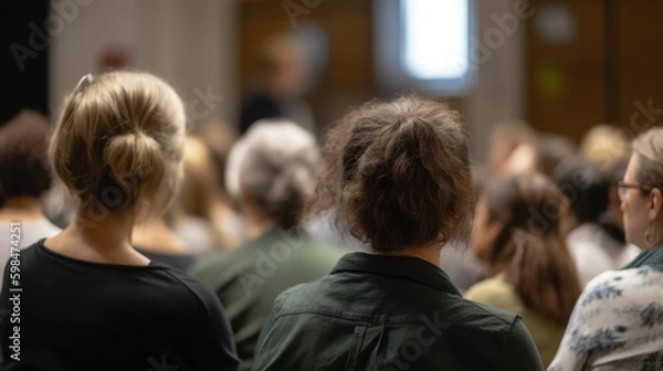 Fototapeta group of people attending a workshop or class, generative ai