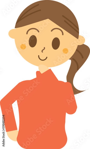 Obraz 色々と考えている女性のイラスト