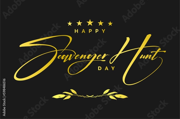 Fototapeta Scavenger Hunt Day. Holiday concept. Template for background, banner, card, poster, t-shirt with text inscription	