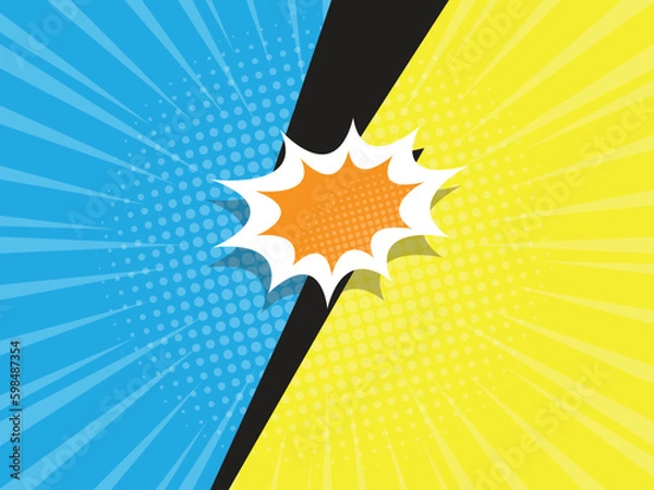 Fototapeta abstract comic book, pop art vs, versus, duel cartoon  with speech bubble background
