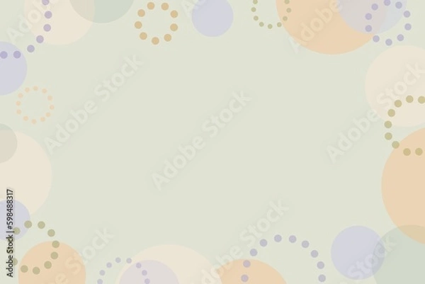 Fototapeta くすみカラーのポップなモスグリーンのフレーム サークル丸