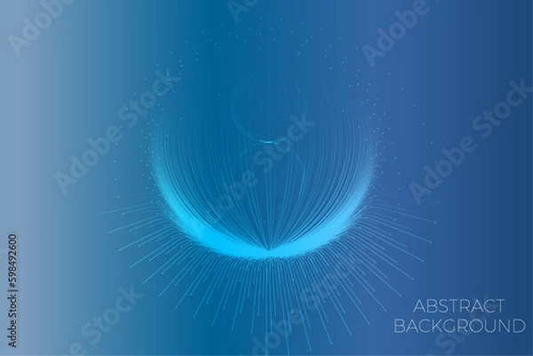 Fototapeta Particle line futuristic abstract technology background vector