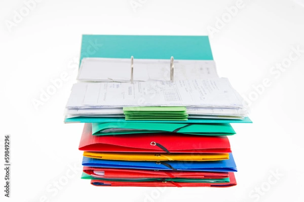Fototapeta Teczki biurowe i segregator