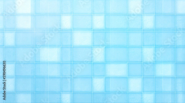 Fototapeta 透明感のある水色スクエア模様の背景　Generative AI