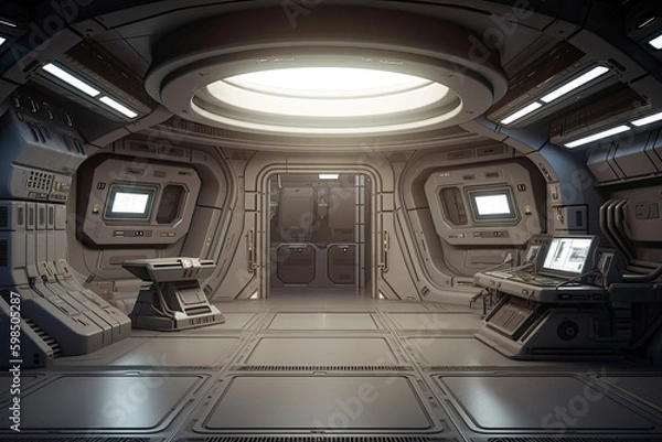 Fototapeta Space environment, ready for comp of your characters.3D rendering
