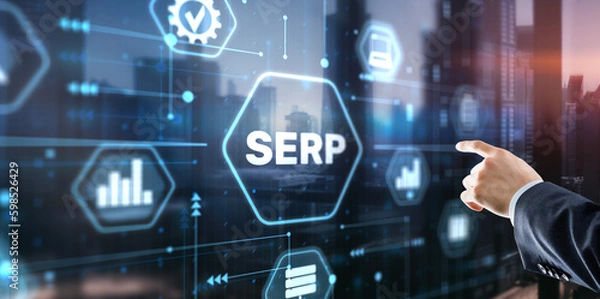 Fototapeta SERP. Search Engine Results Page. Search terms concept