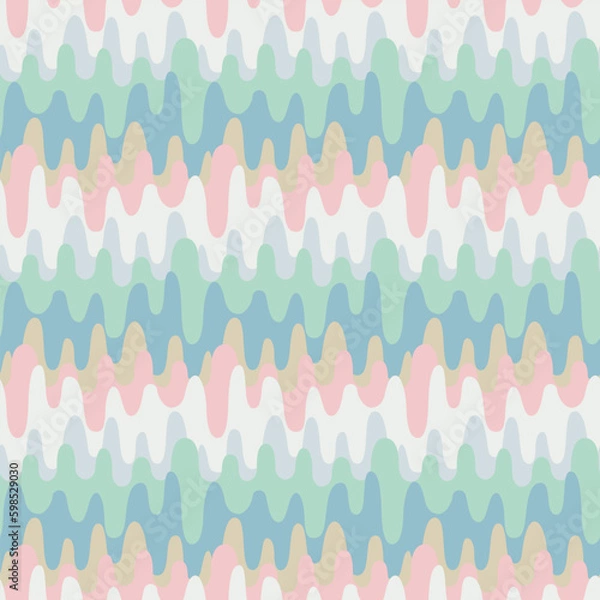 Fototapeta Japanese Curve Zigzag Wave Vector Seamless Pattern