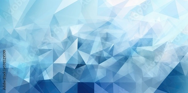 Fototapeta Abstract Blue Triangle Geometrical Background. Generative AI