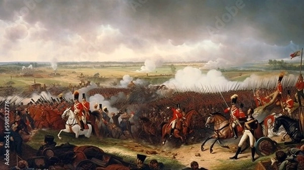 Fototapeta battle of waterloo painting generative ai