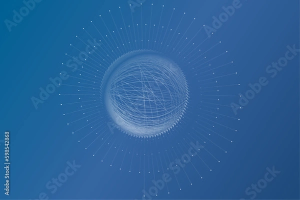 Fototapeta Contact circle spiral line futuristic abstract technology background vector
