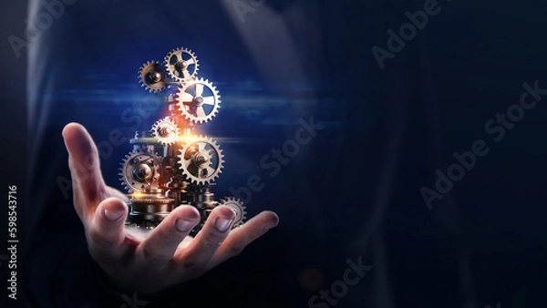 Fototapeta Effective business management. ?oncept of intelligent management. Building Business Processes