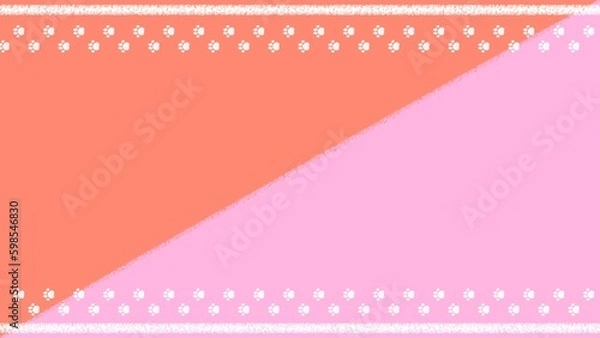 Fototapeta 肉球の壁紙　赤とピンク