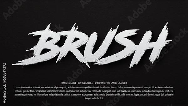 Fototapeta Paint brush 3d editable text effect template