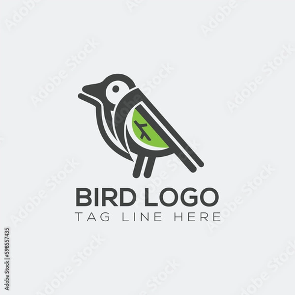 Fototapeta Bird line vector logo design.