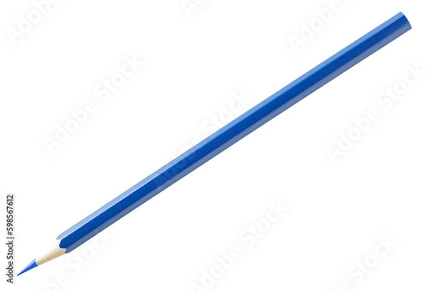 Obraz Blue pencil sharpened, isolated on transparent background