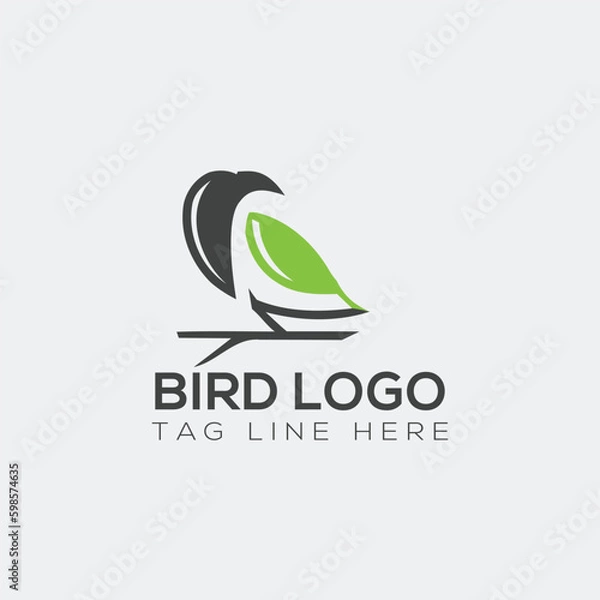 Fototapeta Creative line bird logo design for your company