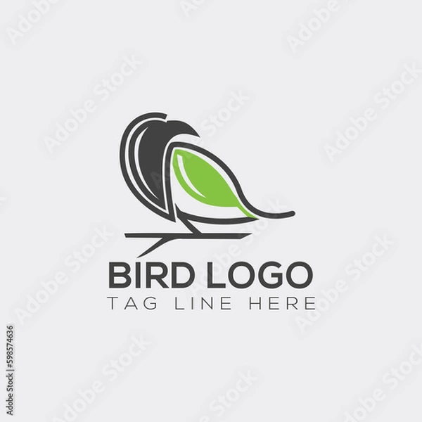 Fototapeta Creative line bird logo design for your company