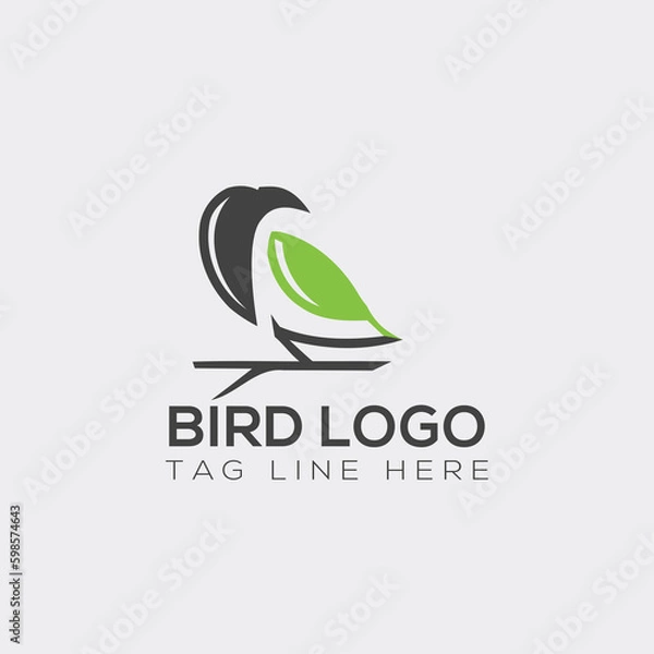 Fototapeta Creative line bird logo design for your company