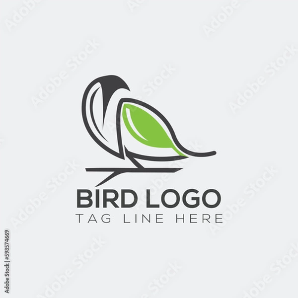 Obraz Creative line bird logo design for your company