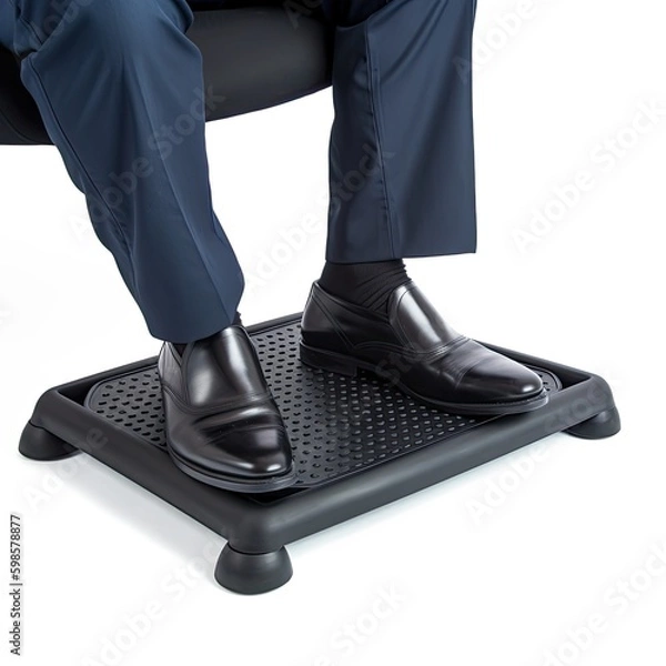 Fototapeta  Ergonomic footrest for under - desk comfort isolated on a white background, generative ai