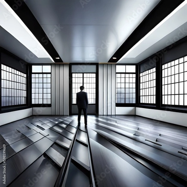 Fototapeta Modern architecture. The entrepreneur.