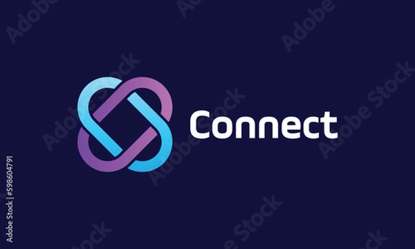 Obraz Infinity circle chain logo vector link connection technology spiral connect corporation