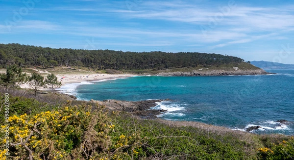 Fototapeta Cabo Home, Galicia, Spain - April 7, 2023: Playa Milide in Cabo Home
