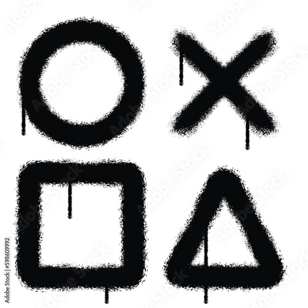 Obraz Vector graffiti spray paint game button console sign isolated vector illustration