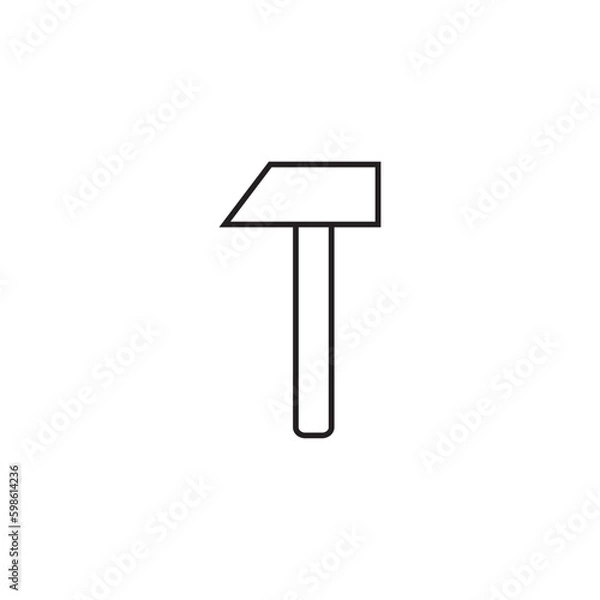 Obraz Hammer line icon, logo vector