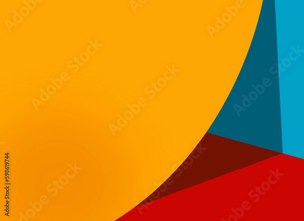 Fototapeta Paper background in red, yellow and blue color