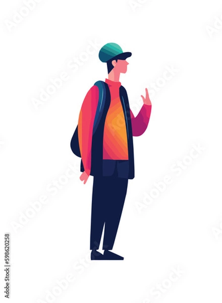 Fototapeta vector icon isolated young man Generative AI