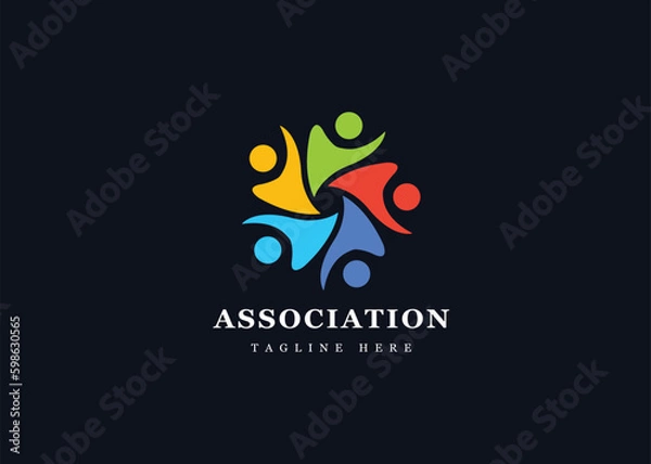 Obraz Association, social, organization logo design vector template