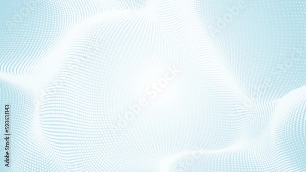 Obraz Abstract dot white blue wave pattern gradient  texture technology background.