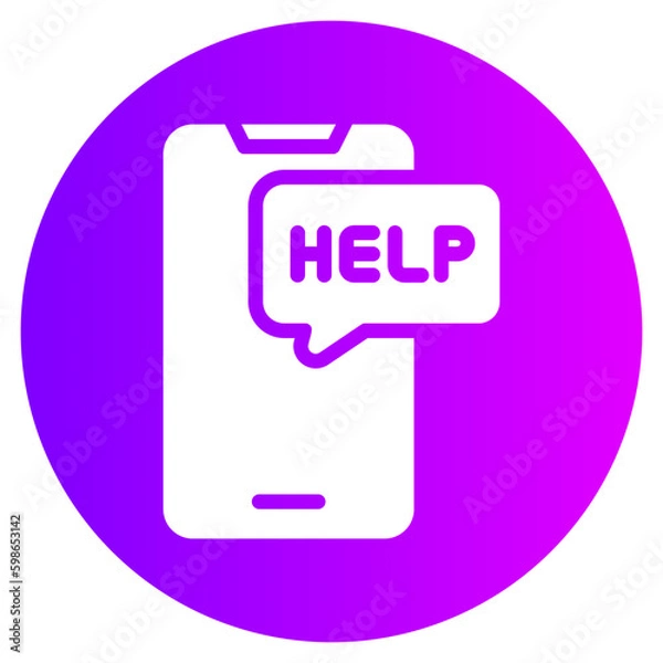 Fototapeta help gradient icon