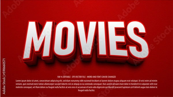 Obraz Bold red 3d editable text effect template