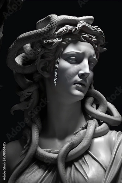 Fototapeta Medusa Gorgo, a mythological monster killed by the hero Perseus in ancient Greek mythology.
