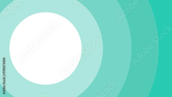 Fototapeta White Circle Round Ring, Radial Ray Blue Green Background BG. Abstract Wave Wavy Circular Scene. Oval Scene Backdrop Comic Cartoon Vector Design. 