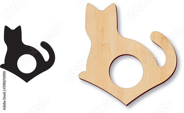 Obraz Book holder. Laser cut file. Cat