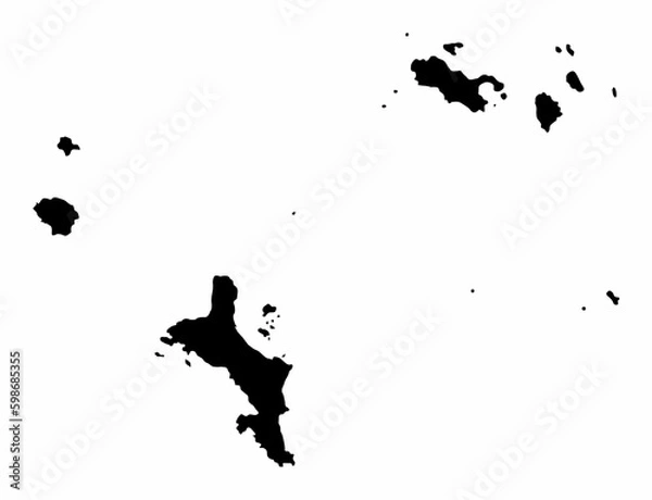Obraz Seychelles map silhouette