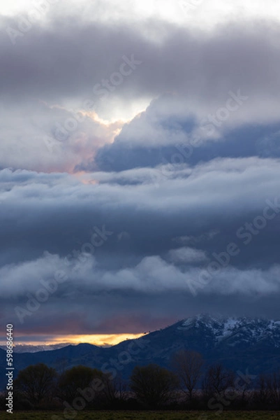 Obraz sunset in the mountains