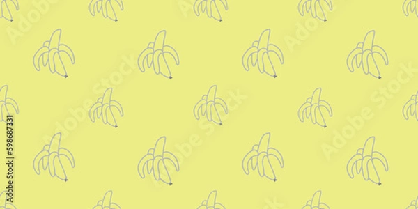 Obraz bananas pattern vector. seamless repeat illustration. tropical fruit simple