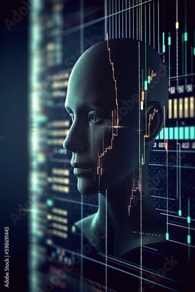 Fototapeta Analytics, business intelligence, augmented bi, bigdata, sales forecasting. Generative AI. 
