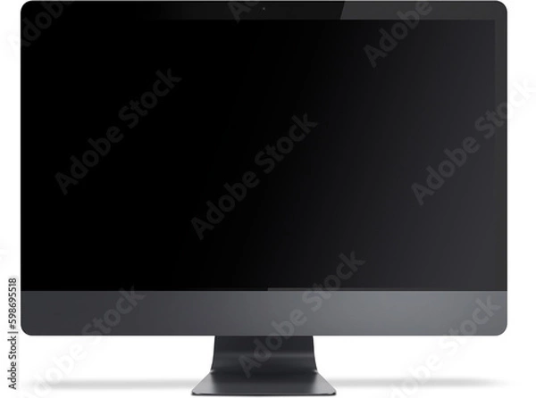 Fototapeta monitor with transparent background and shadow, monitor photography PNG