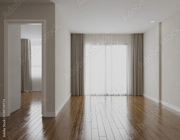Fototapeta Empty modern interior room 3d render