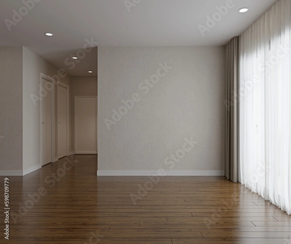 Fototapeta Empty modern interior room 3d render