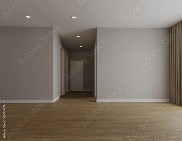 Fototapeta Empty modern interior room 3d render